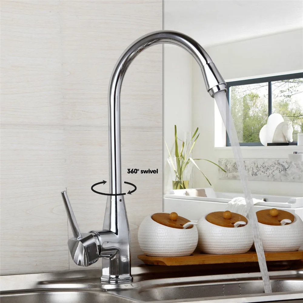 Delicate Reasonable in Price Kitchen Faucet Chrome Polished Basin
