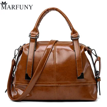 

MARFUNY Brand High Quality Pu Leather Women Bag Female Vintage Casual Tote Women Shoulder Bags Handbags Belts Tote Bag Ladies