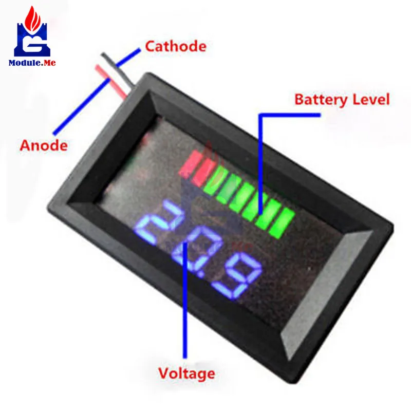 

24 V Blue LED Digital Display Battery Capacity Detector Tester LED Digital Display Battery Power Indicator