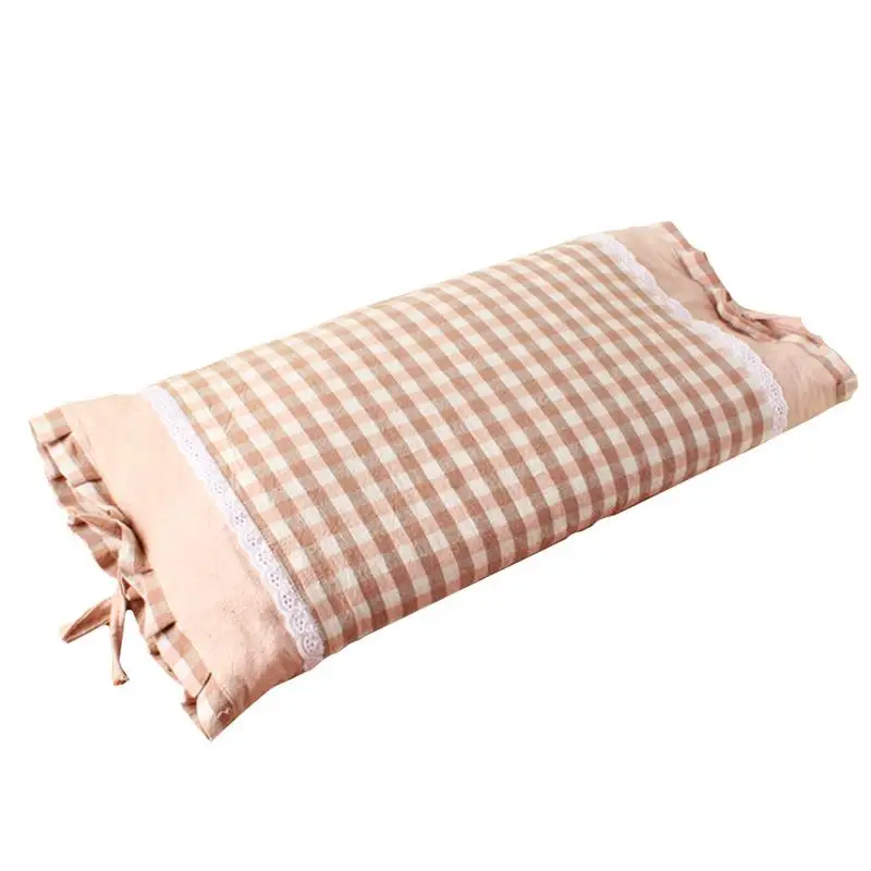 Домашняя клетчатая Подушка, хлопковая гречневая подушка, корейская ткань, гречневая ракушка, подушка с наполнением - Цвет: Pink