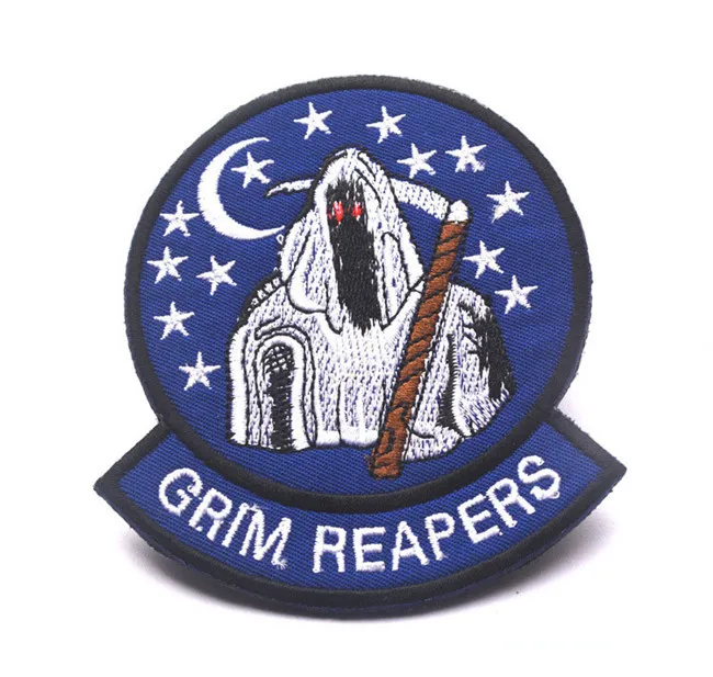 

Embroidered US Navy VF-101 grim reapers patches cloth military ISAF combat US army tactical Patches hook SWAT for jacket