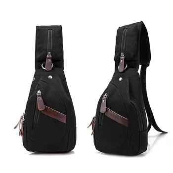 

Men's Women's Canvas Travel Cross Body Shoulder Sling Chest Bag