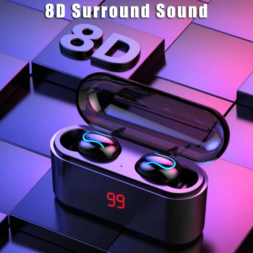 

8D Sport earphone Min Bluetooth 5.0 Wireless Earphone Binaural Ultra-small Sports In-ear Running Earbuds Stereo Earphones