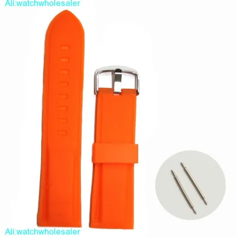 24mm Pumpkin Orange  Silicone Jelly Rubber Unisex Watch Band Straps WB1054H24JB