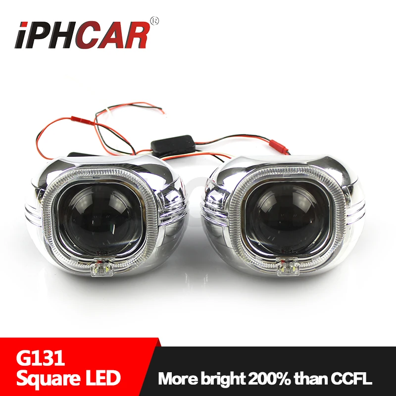 

Free Shipping IPHCAR Car Styling Headlight Bi Xenon Projector Lens Square LED Projector Cover Shroud for Hella Q5 Projector lens