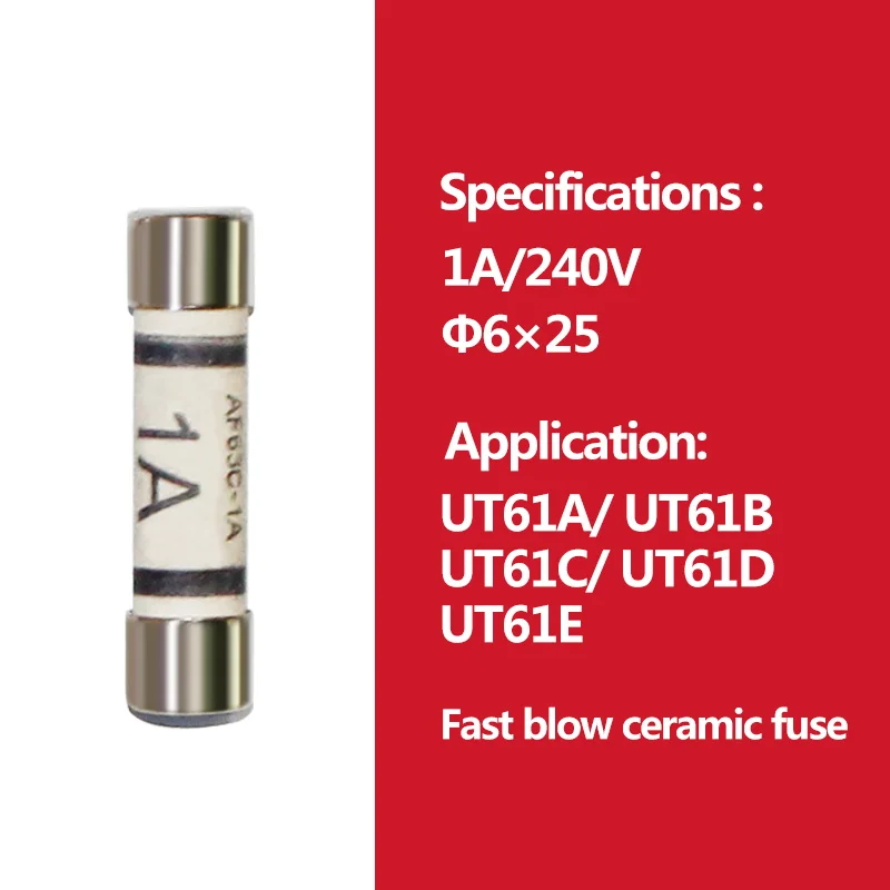 1A 240V 2 шт./лот UNI-T картридж предохранитель Быстрый Предохранитель фарфоровая трубка для Uni-t мультиметр UT139 UT890 UT39 UT105 UT171 серия - Цвет: 1A 240V