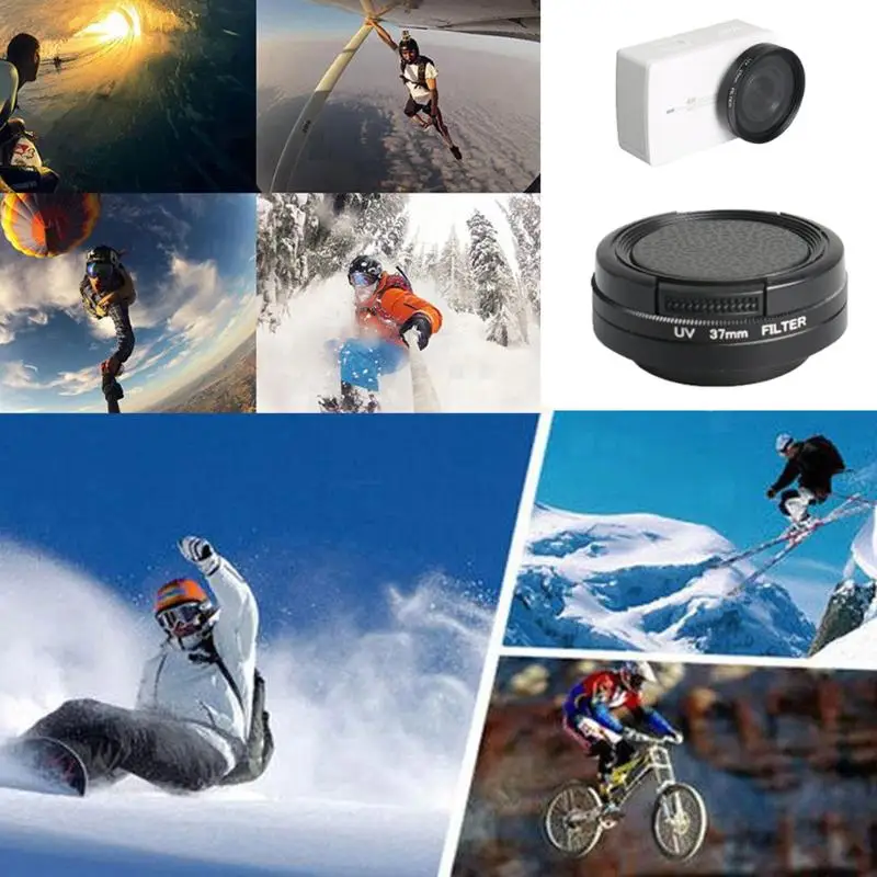 УФ-фильтр объектива + Защитная алюминиевая рамка чехол + крышка объектива для Xiaomi Yi 4 K YI Lite аксессуары для экшн-камеры Высокое качество
