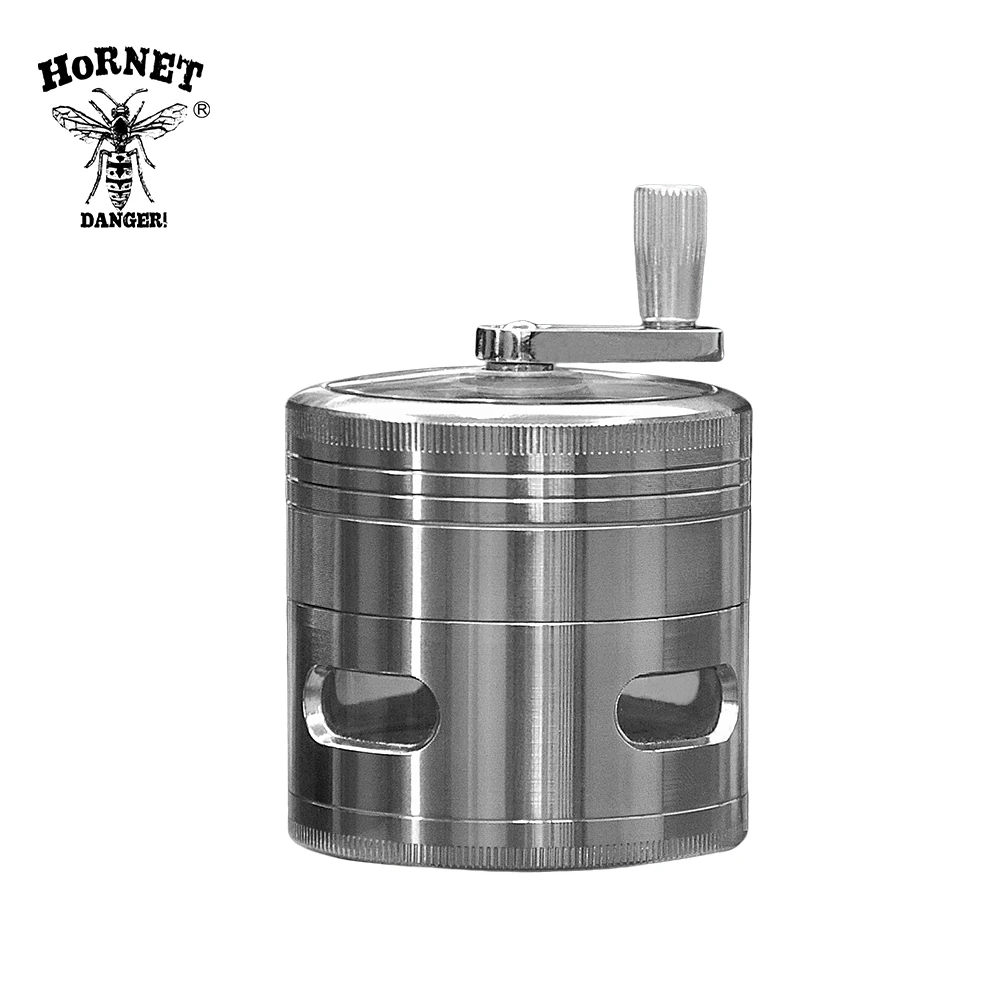 63 MM 4 Layers Zinc Alloy Herb Hand Crank Grinder Herb Crusher Hand Muller Spice Crusher