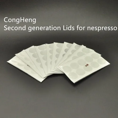 second generation Lids- self adhesive aluminum lid for refilling compatible capsules for nespresso machine 500pcs stickers