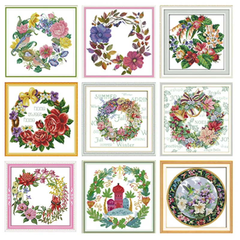 

Cross Stitch Kits Cross Stitch Patterns Water Soluble Canvas Cross Stitch Flowers Needework DIY Kit Embroidery Home Decor