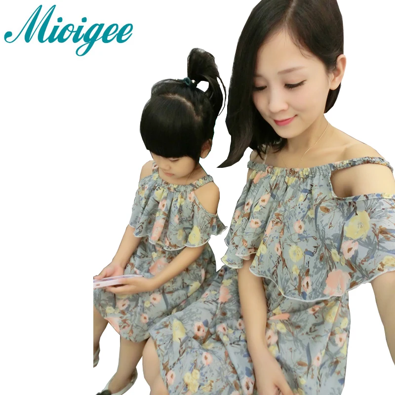 

Mioigee 2017 summer fashion mother daughter dresses family matching clothes mother and daughter clothes anne kiz giyim mae e fil