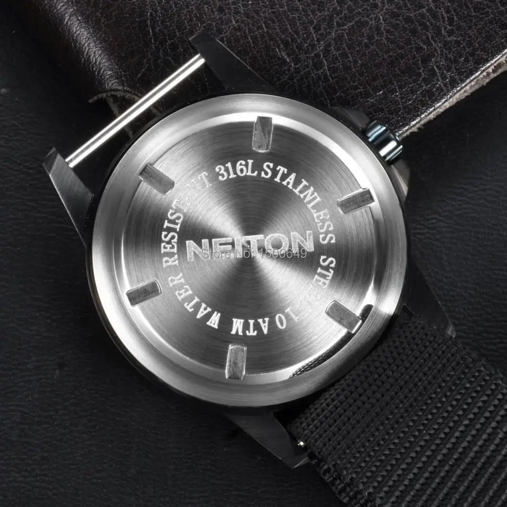Neiton сапфир Стекло 42 мм Световой автоматический механизм черные часы мужские e1288