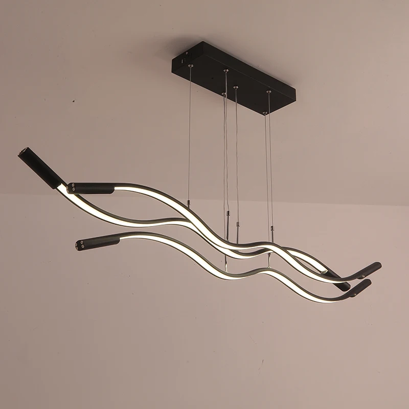 

LICAN Modern Pendant Chandelier Lighting for Office Dining room Kitchen Aluminum wave Lustre Avize Modern Chandelier for Office