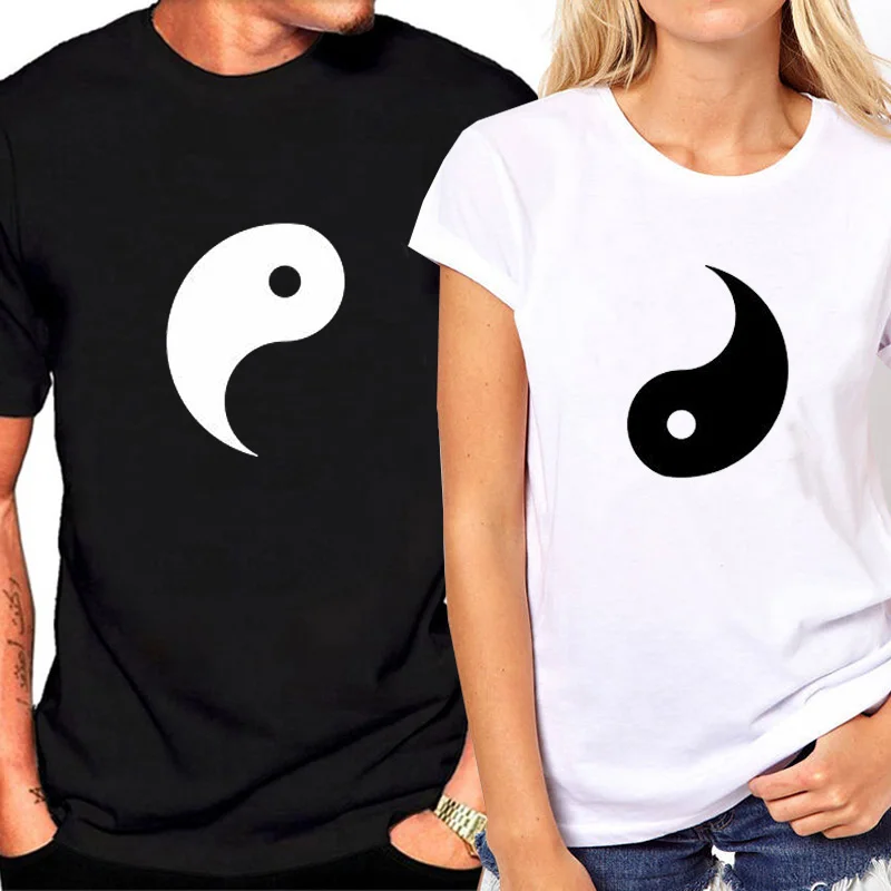 

Matching Couple Clothes Lovers T-Shirts Men Women Print Yin Yang Gossip T Shirt Valentine's Gift for Couple T Shirt Summer Tops