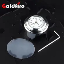 Водонепроницаемый 7/" 1" Хром кронштейна для руля велосипеда байка мотоцикла кварцевые наручные часы, для BMW LC1200 поездок на мотоцикле Ducati KTM 390 Triumph Victory