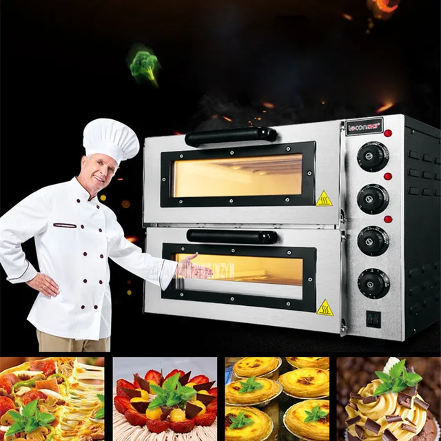 Special Offers Double-layer Large Electric Oven PO2PT Commercial Oven Cake Bread Pizza Oven Large Electric Oven 220V 3000W 0-120min New Arrival