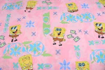 

50x140cm SpongeBob fabric Cotton Fabric quilting Baby Cloth Kids bedding patchwork tissue home Textile Sewing fabric