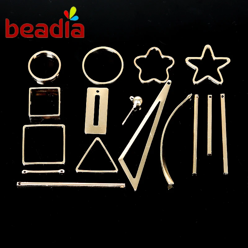 

Wholesale Charms Pendants For Women Earring KC Gold Plated Mixed Quantity Size Jewelry Findings DIY Handmade Decoration Making