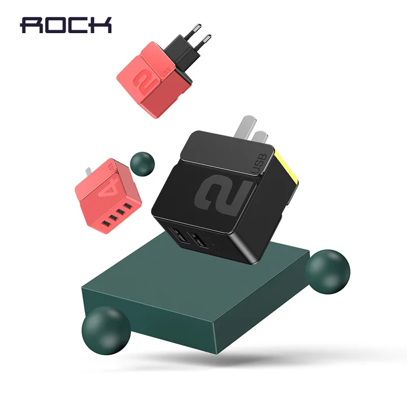 

ROCK USB Charger for iPhone Xs X EU/US Plug Fast Charger for Samsung Xiaomi Huawei Wall Charger 2/4 Ports Mobile Phone Adapter