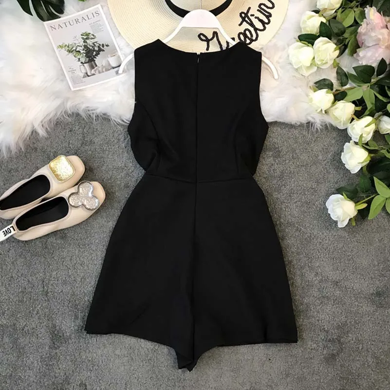 Summer Casual Romper Women Playsuit Sleeveless Bodysuit Wide-Legged Holiday O-Neck Overalls For Women Feminino Combinaison Femme Summer Casual Romper Women Playsuit Sleeveless Bodysuit Wide-Legged Holiday O-Neck Overalls For Women Feminino Combinaison Femme