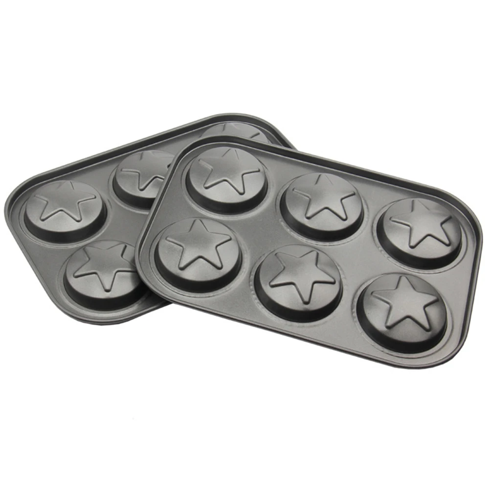 Wholesale standard medium size 6 cup cupcake baking pan,3d star shape wedding cupcake decoration