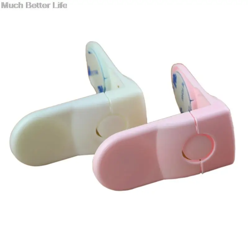 

4pcs New Baby Child Safety Protection Right Angle Drawer Lock Security Guard Protection Cabinet Door Latch Locks Pink White