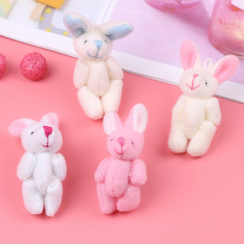 

1X Mini 4CM Approx. Joint Rabbit Little Plush Stuffed TOY DOLL , Garment & Hair Accessories Decor Plush Toys Dolls