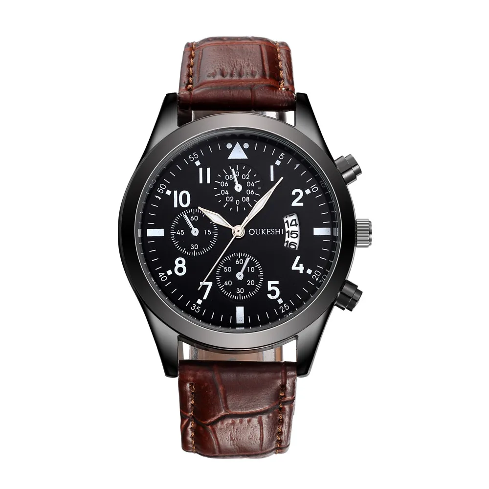 Aimecor кварцевые наручные часы мужские недавно разработанный роскошный из нержавеющей стали Военный Спортивный Кожаный ремешок Циферблат