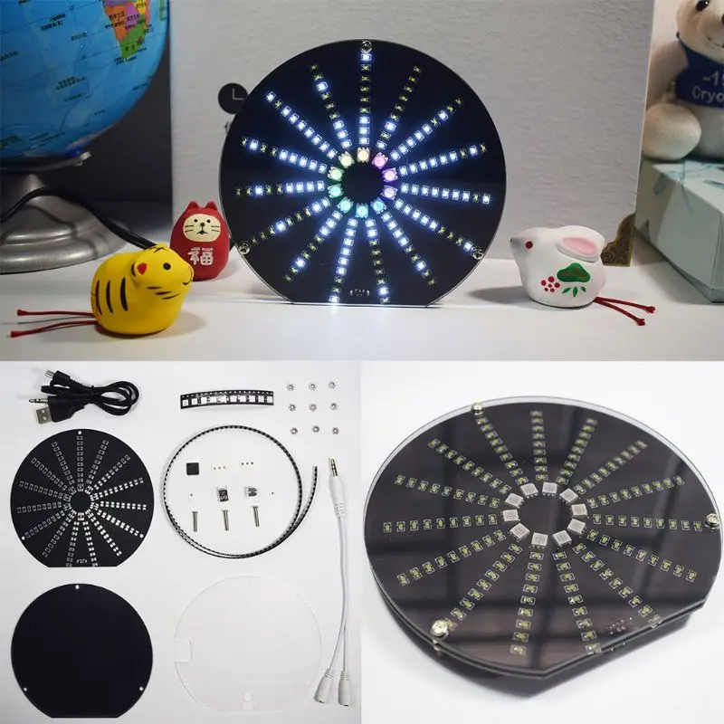 

LED Circular Audio Visualizer Music Spectrum Display DIY Kit Electronic Learning Kits