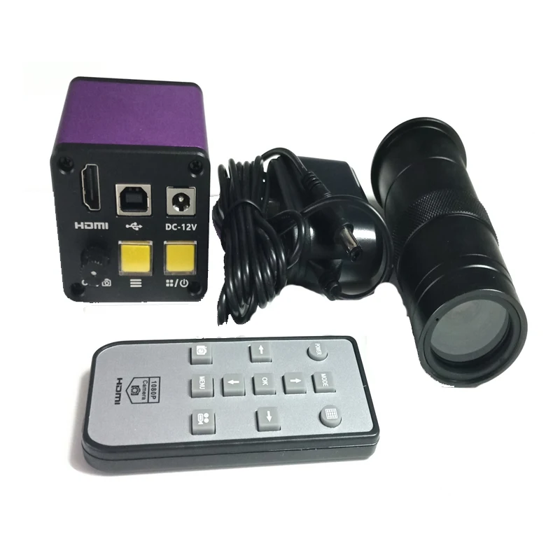  2018 16MP HDMI digital video microscope USB camera +8X-130X C-Mount lens for smartphone motherboard