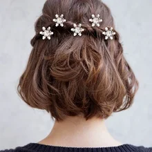 5 шт. свадебные заколки для волос жемчуг цветок Кристалл Снежинка со стразами заколки для волос, волосы шпильки женские вечерние головные уборы