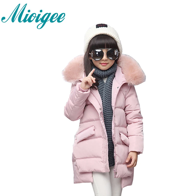 Mioigee 2017 jacket for girls winter down coat Fashion children high quality big virgin thick baby girl down coat kids clothes цена Mioigee 2017 jacket for girls winter down coat Fashion children high quality big virgin thick baby girl down coat kids clothes цены онлайн