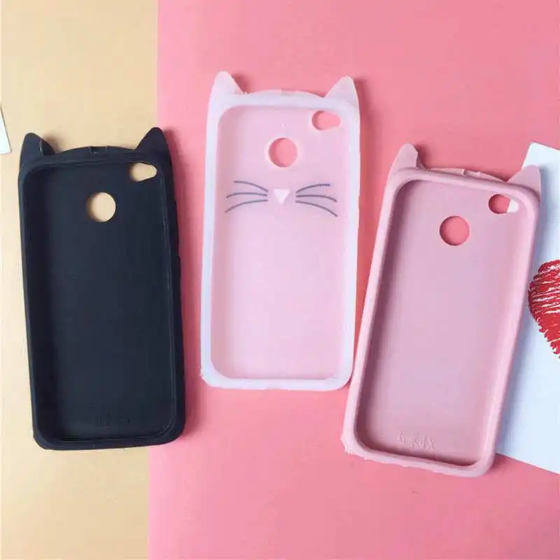 Чехол Soinmy 4 x 3D Милые чехлы с бородой и кошачьими ушками для xiaomi redmi 4x силиконовый