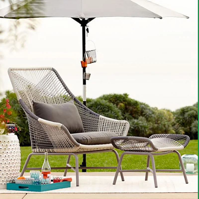 Outdoor Garden sofa PE rattan chair creative chair rattan sofa indoor leisure sofa sponge seat cushion pedal outdoor furniture Outdoor Garden sofa PE rattan chair creative chair rattan sofa indoor leisure sofa sponge seat cushion pedal outdoor furniture