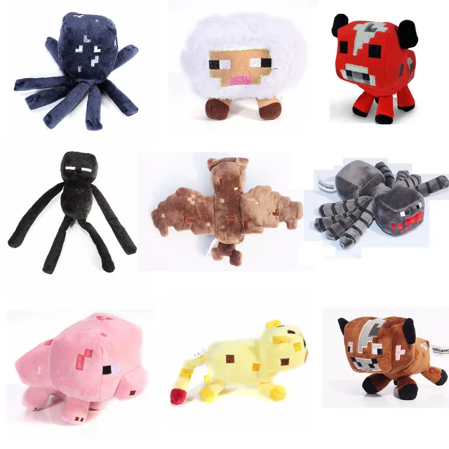 Cheap 2017 New Minecraft Plush Toys Enderman Ocelot Pig Sheep Bat Mooshroom Squid Spider Wolf Animal soft stuffed dolls kids toy gift Cheap 2017 New Minecraft Plush Toys Enderman Ocelot Pig Sheep Bat Mooshroom Squid Spider Wolf Animal soft stuffed dolls kids toy gift