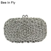 Женская открытая коробка, клатч с кристаллами, вечерняя сумочка, коктейльный кошелек для свадебной вечеринки, кошелек, сумочка Minaudiere, сумка на плечо, подарки