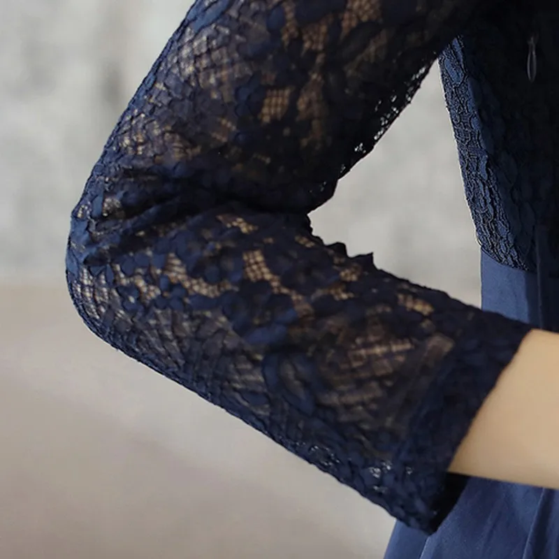 EXOTAO/Элегантные женские длинные платья кружевные открытые рукава Vestidos Femme