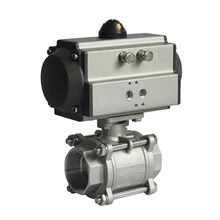 BSP 2-дюймовый пневматический резьбовой 2 способа шаровой клапан пружинный возвращенный из нержавеющей стали 304 полный порт DN50 пневматический шарик клапан