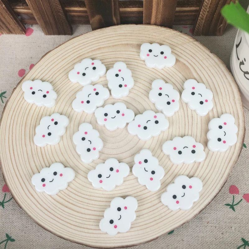 Kawaii плоские кабошоны сделай сам Мультяшные облачные полимерные Кабошоны с