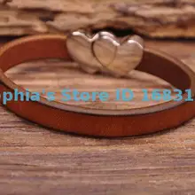 G111 хаки Прохладный Новые сердца застежка Ретро кожа Для мужчин; браслет манжеты