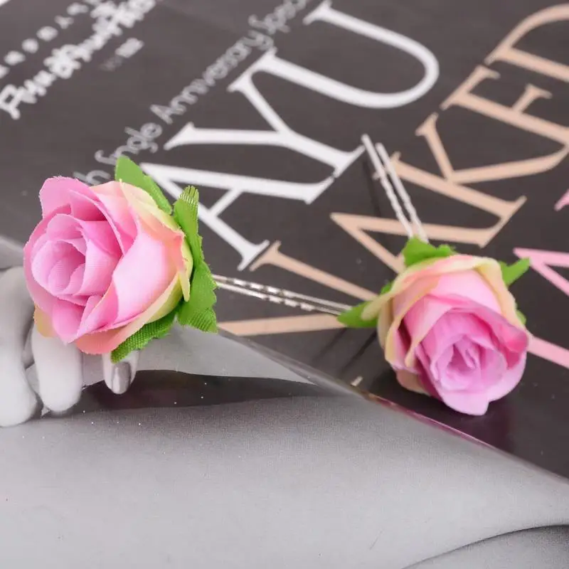 10 шт./лот свадебные заколки для волос с розами Hairsticks аксессуары Для женщин розы