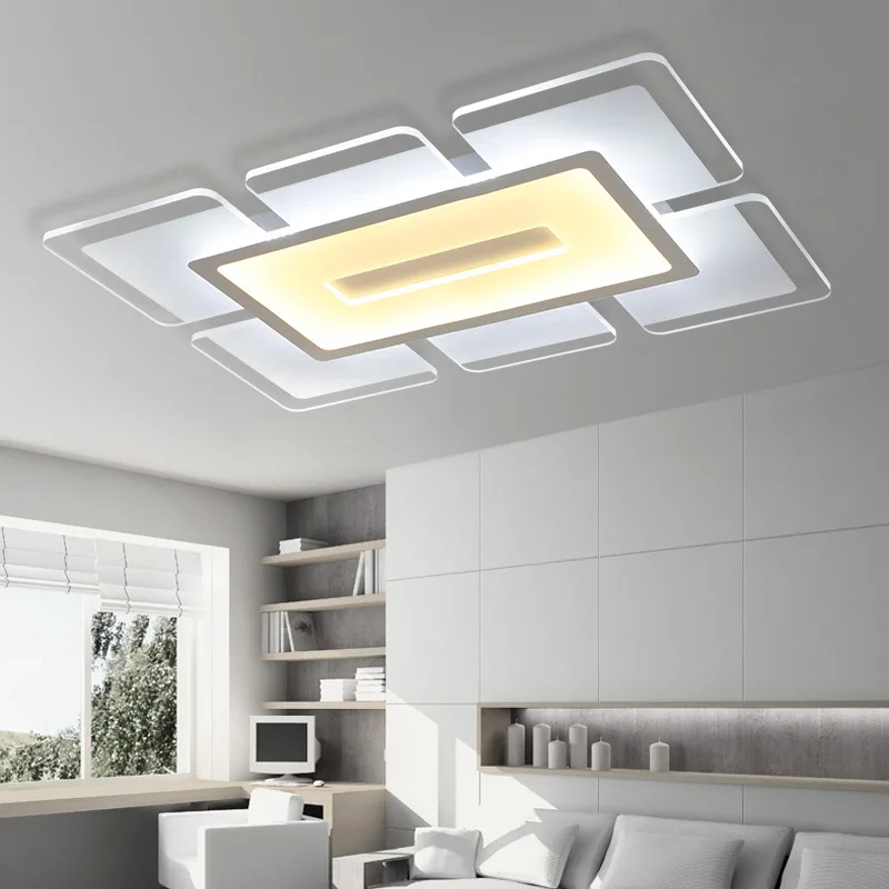 

LED ceiling lamp rectangular living room lamp bedroom lamp simple ultra-thin acrylic modern ceiling lighting 90-265V