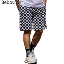 Bebovisi брендовые летние модные повседневные клетчатые шорты в клетку уличные хип хоп мужские и женские Джастин Бибер тренировочные штаны для бега