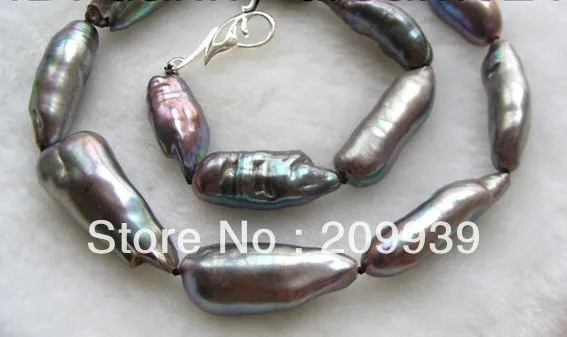 

huij 002803 wonderful huge 25mm black freshwater pearls necklace 5.2
