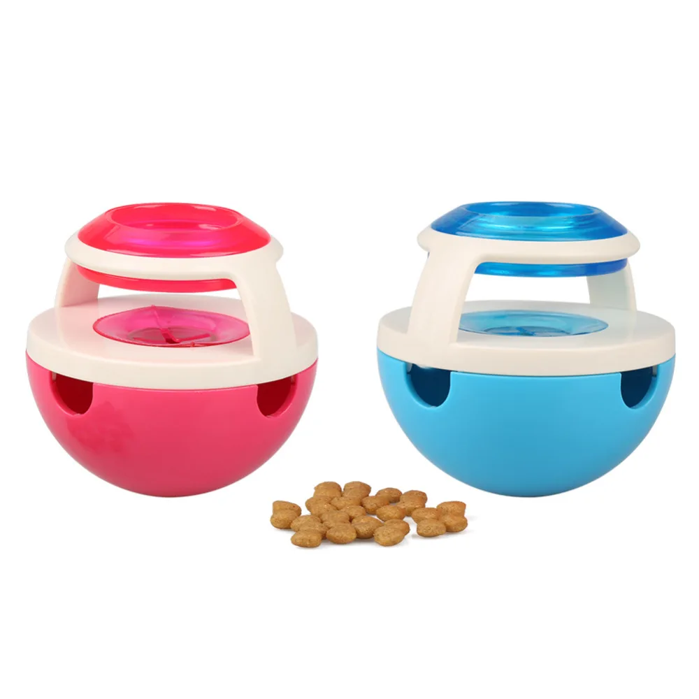 

Cat Dog Feeder Ball Interactive Food Snack Dispensing Toy Dog Snack Dispenser Tumbler Food Feeder Pet Wobbler Toy