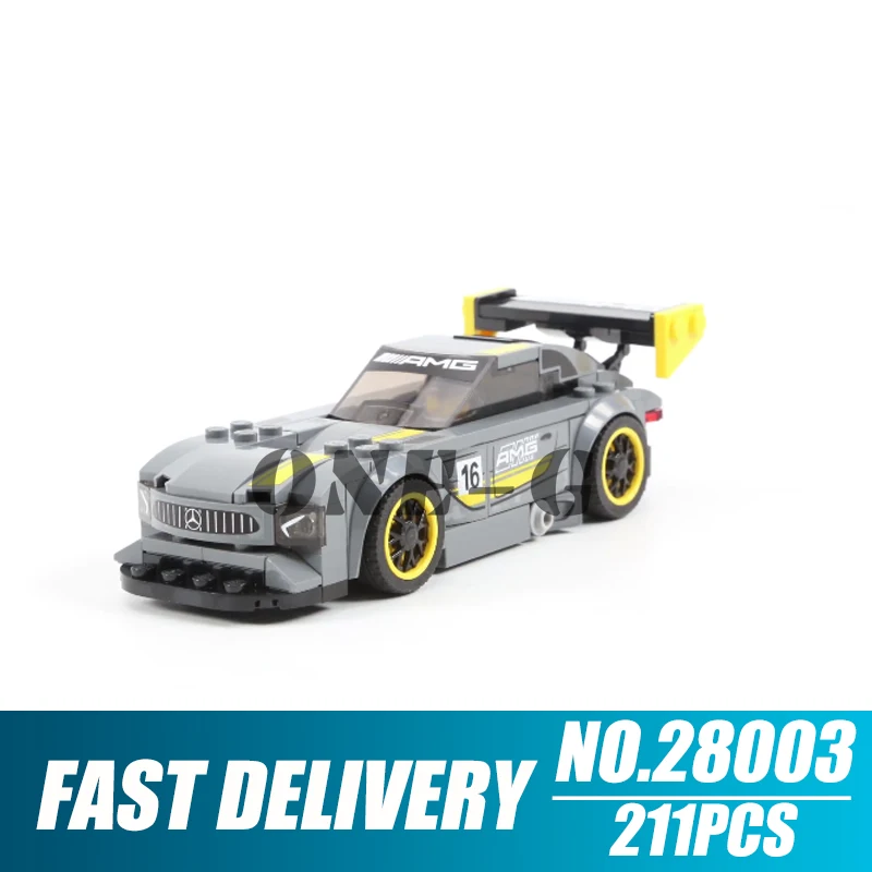 Строительные блоки 28003 211 шт. Совместимость lepining technic 75877 кирпичи Mercedes-AMG GT3 фигурки