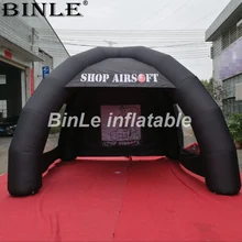 4 м черный рекламы надувные палатки с 2 ясно windows 4 ноги паука шатер цена для наружного события