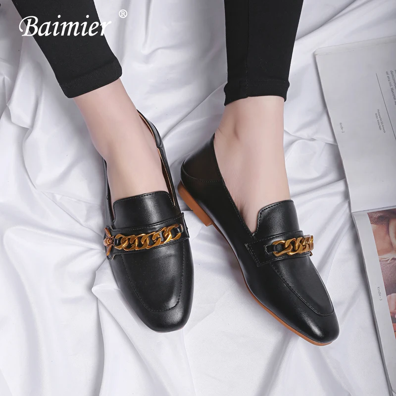 gold chain loafers
