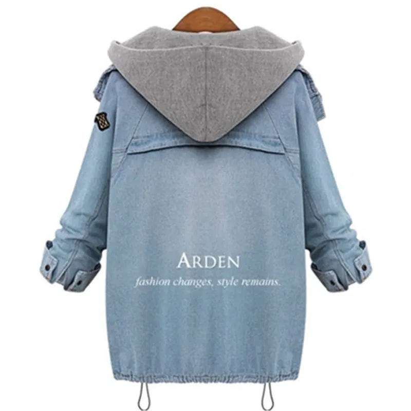 Hooded Drawstring Trends Jackets 2016 Fashion Autumn Winter Pockets Two Piece Outerwear Women Long Sleeve Buttons Blue Coat (11)
