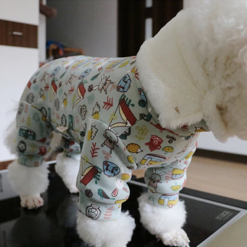 

Pet Dog Winter Clothes Warm Protect Belly Jumpsuit High Collar Jacket For Small Dogs Thicken Double Layer Fleece Coat Chihuahua